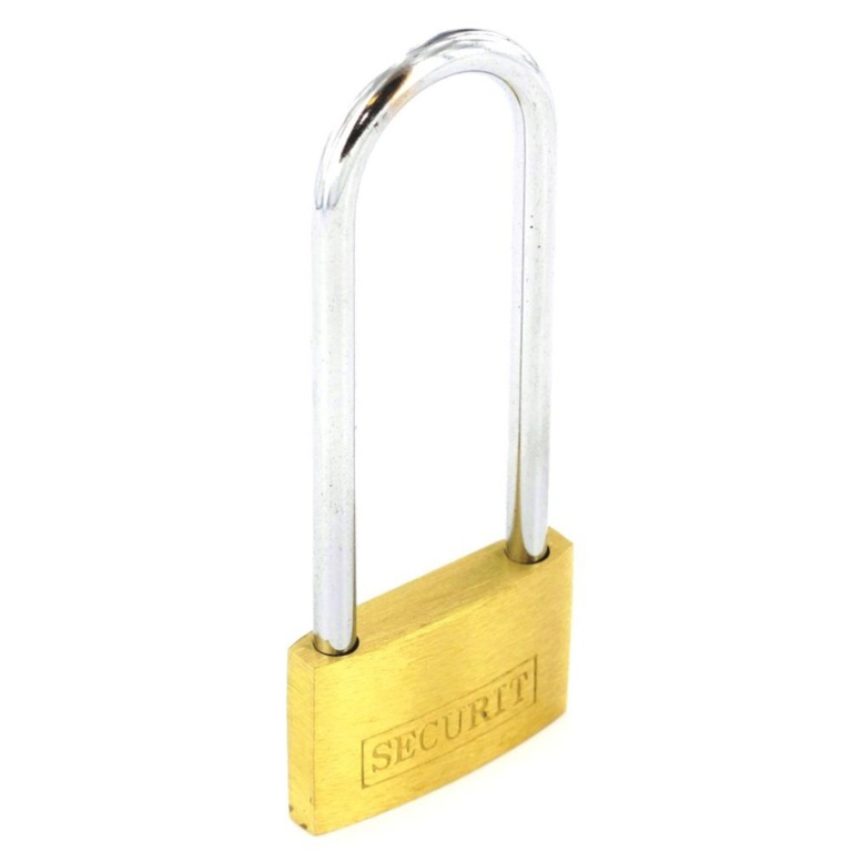 Brass Padlock Long Shackle - 50mm