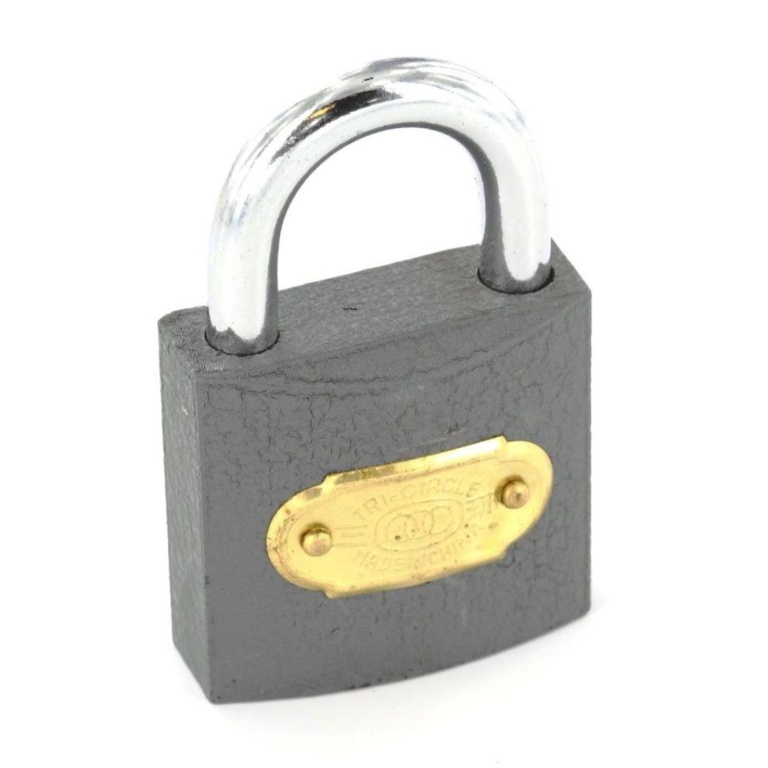 Tricircle Iron Padlock Brass Cylinder - 63mm
