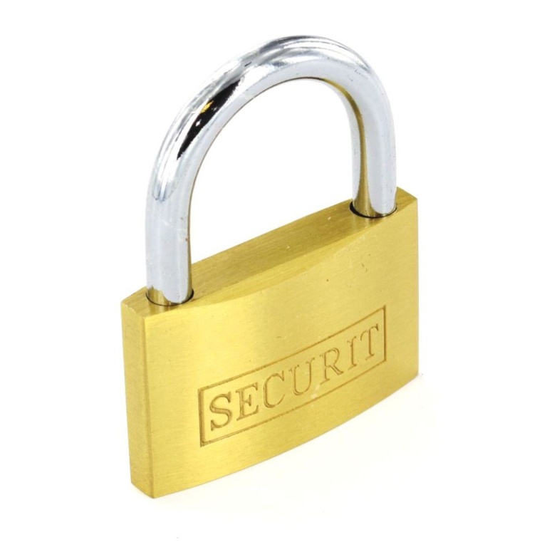 Brass padlock 3 keys - 45mm