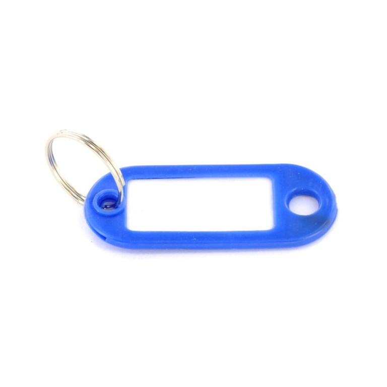 Key Rings with Tabs (4) - Assorted Colours