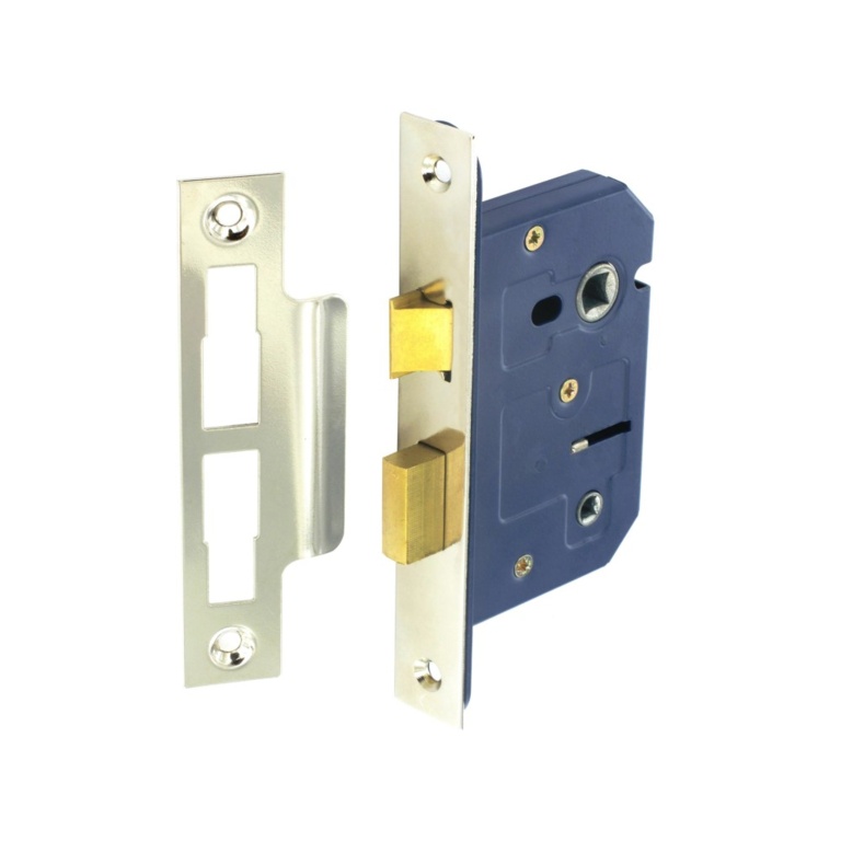 Bathroom Lock Nickel Plated - 63mm