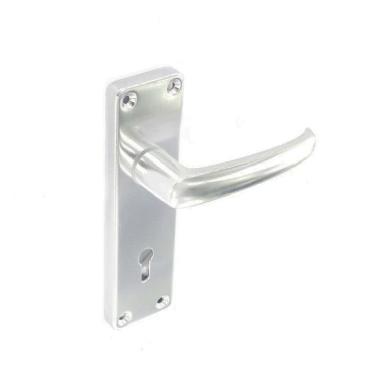 Aluminium Lock Handles Bright (Pair) - 150mm Metal