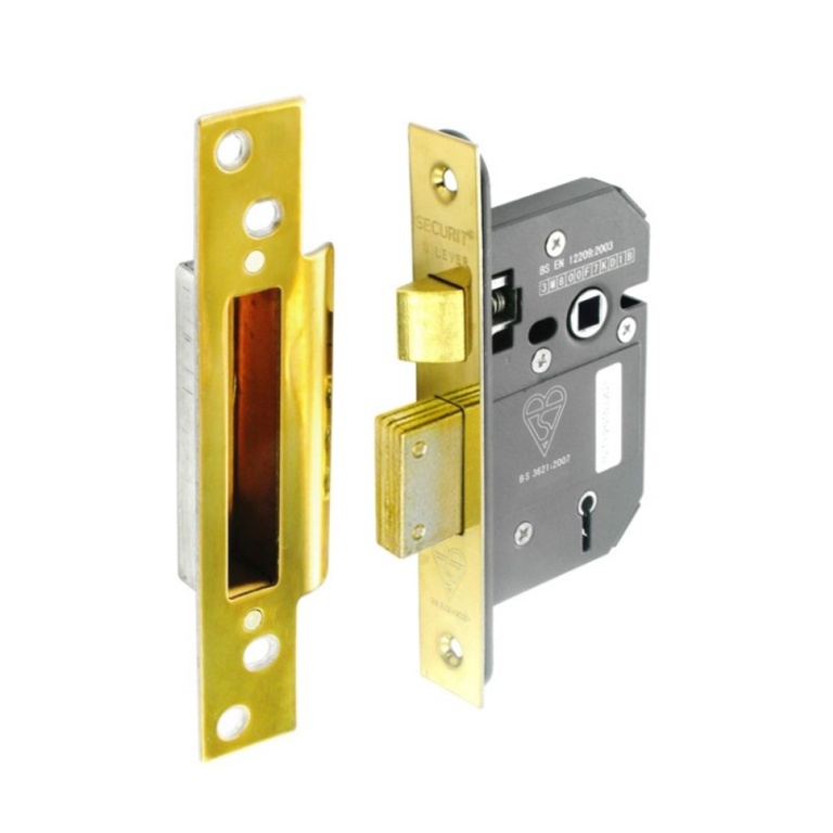 5 Lever Sashlock BS3621 - 63mm Brass Plated