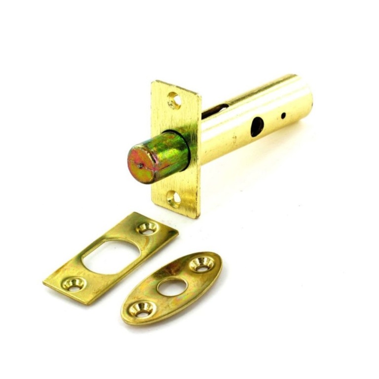 Security Door Bolt Brassed - 60mm