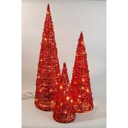 Red Rattan Cones - Indoor