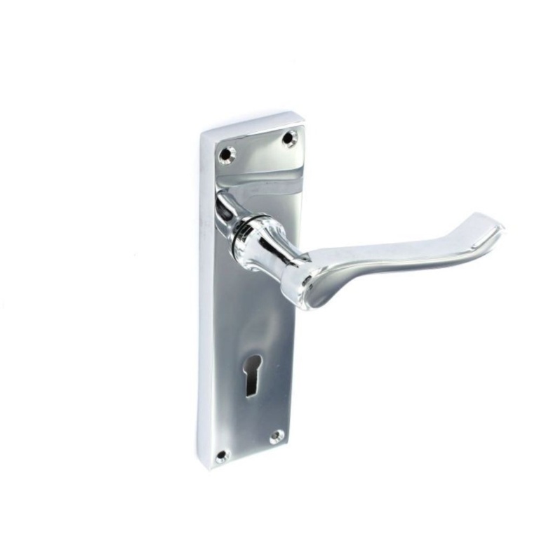 Scroll Chrome Lock Handles (Pair) - 155mm