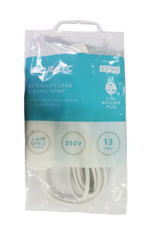2 Gang Extension Lead - 3m 13 Amp