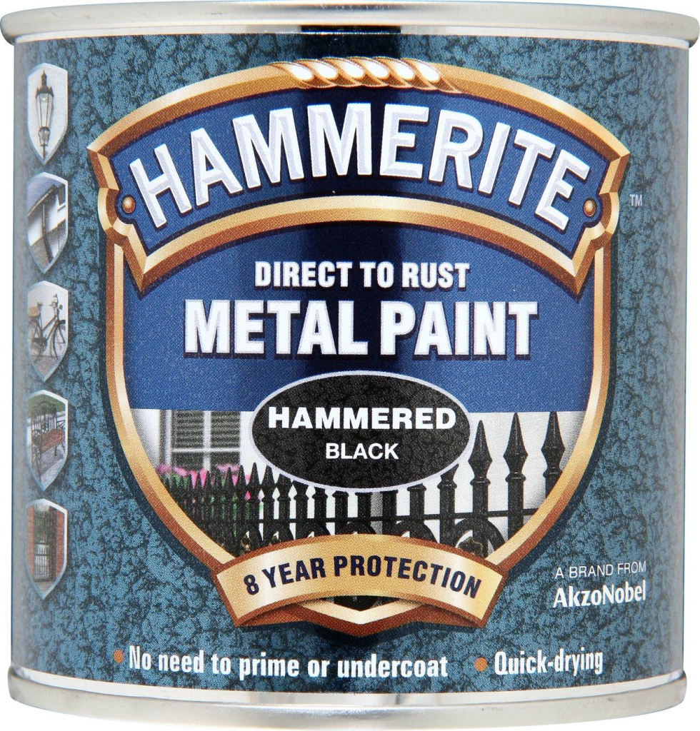 Metal Paint Hammered 250ml - Black