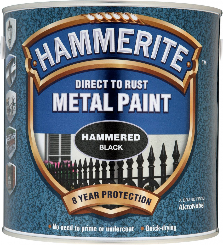 Metal Paint Hammered 2.5L - Black