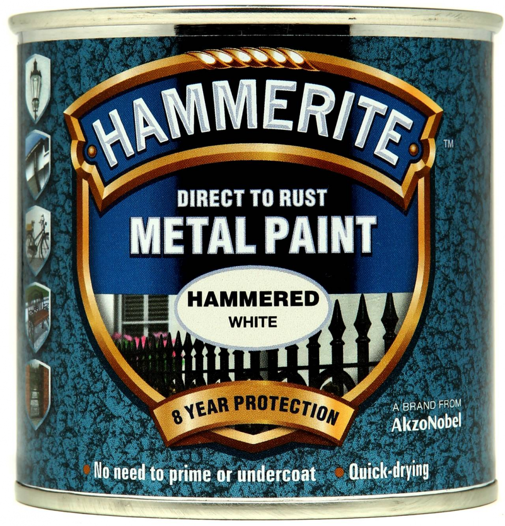 Metal Paint Hammered 250ml - White