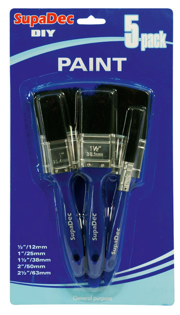 Paint Brush Set - 12mm, 25mm, 38mm, 50mm, 63mm