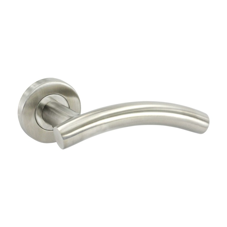 Satin Stainless Steel Latch Handles (Pair) - 50mm - Arc Style