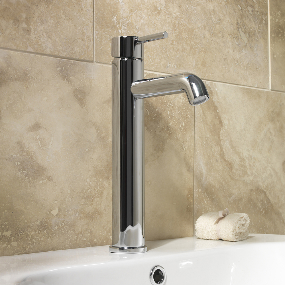 Spiral Extended Basin Mixer Tap - W: 56mm H: 320mm D: 176mm