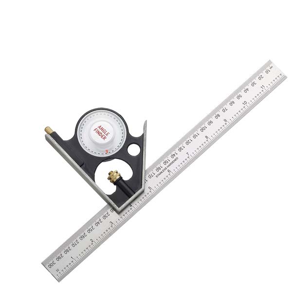 Combination Square - English & Metric Markings - 12"/300mm Angle Finder