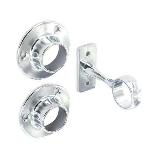 1 Centre & 2 End Sockets Chrome Plated - 19mm