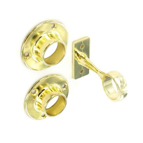 1 Centre & 2 End Sockets Brass Plated - 19mm - Pack of 10