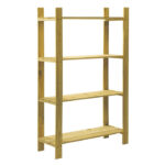 Natural Wood 4 Shelf Slatted Storage Unit - 1200 x 800 x 300mm