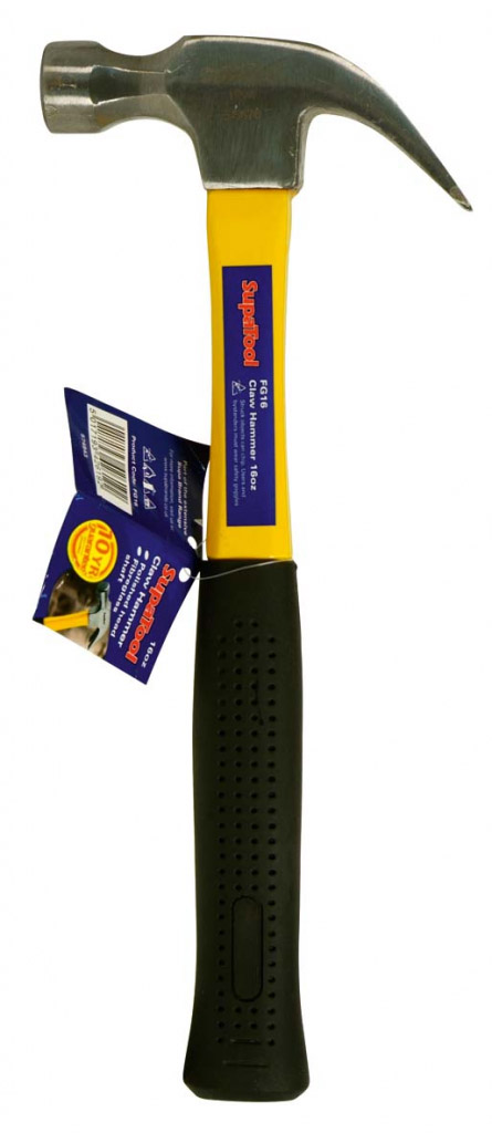 Claw Hammer With Fibreglass Shaft - 16oz