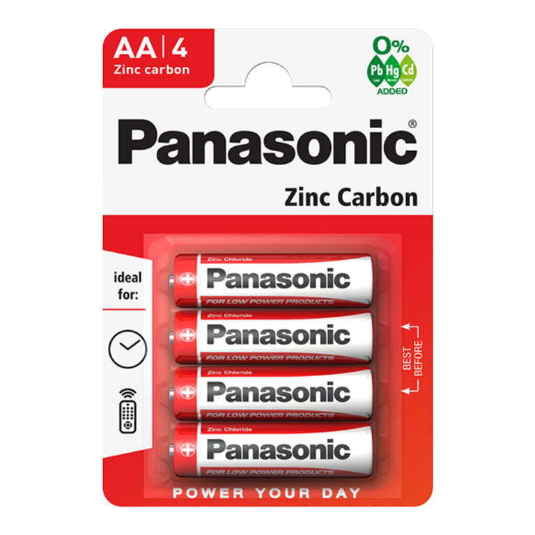 Zinc Carbon Batteries Pack 4 - AA Size