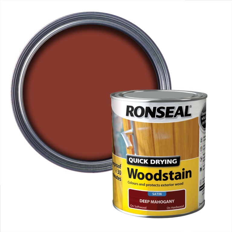 Quick Drying Woodstain Satin 750ml - Deep Mahogany
