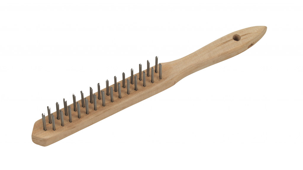 Wire Brush With Maple Handle - 2 Rows