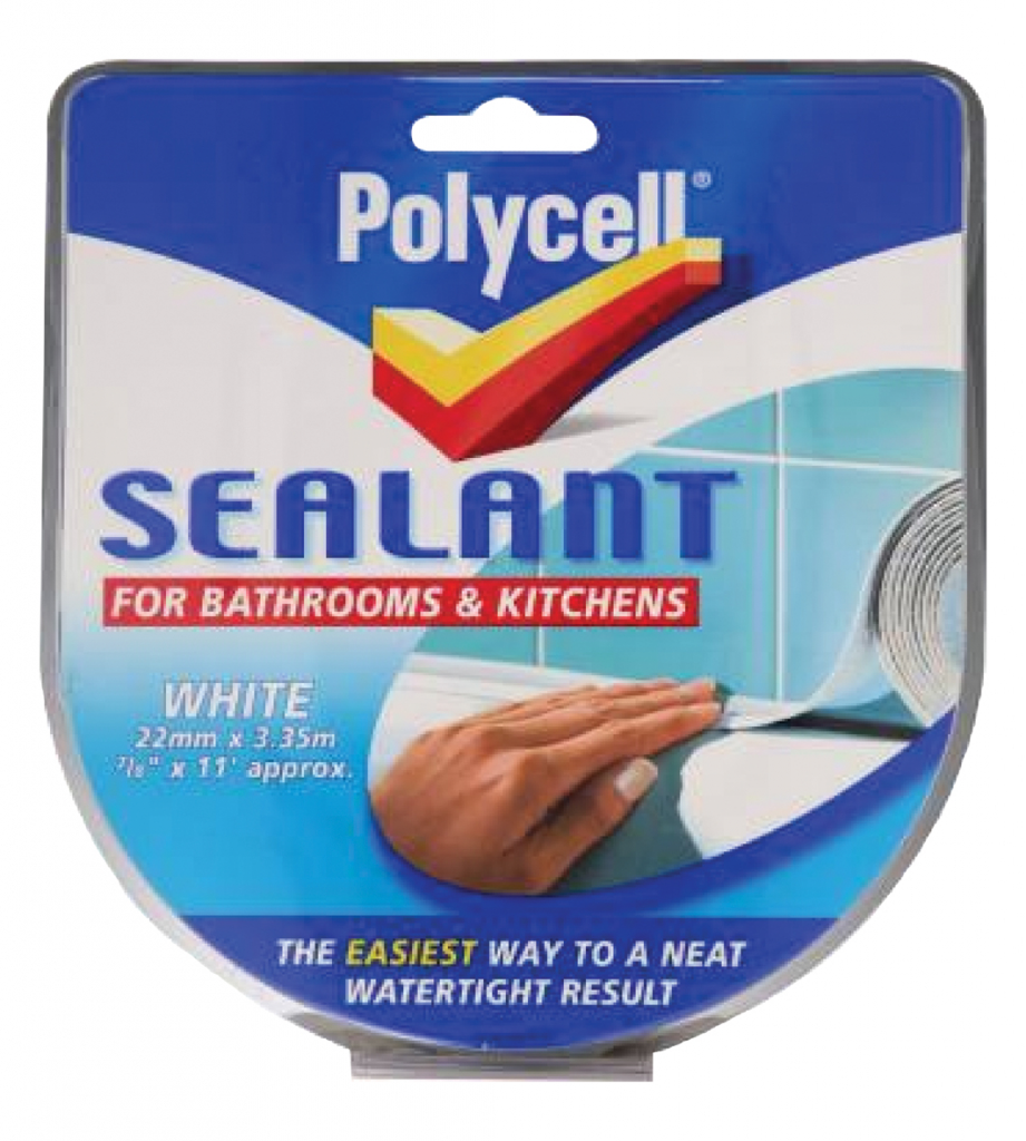 Sealant Strip Bathroom & Kitchen - White - 22mm x 3.35m