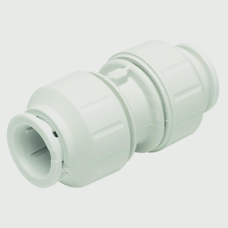 Equal Straight Connector - 15mm Pack 10 - White