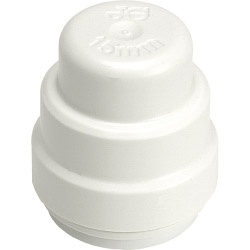 Stop End - 22mm - White - Pack of 5