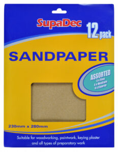 General Purpose Sandpaper - Pack 12 Assorted