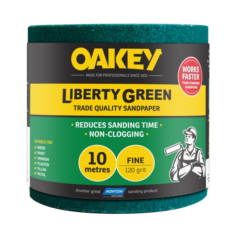 Oakey Liberty Green Rolls - 10m x 115mm - 120 Grade