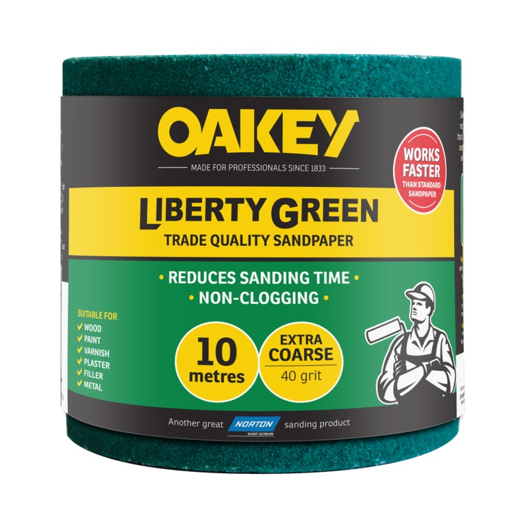 Oakey Liberty Green Rolls - 10m x 115mm - 40 Grade