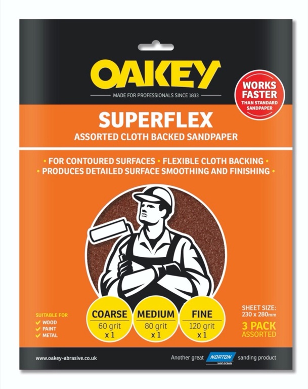 Oakey Superflex - 280 x 230mm - Assorted (1 x C, 1 x M, 1 xF)