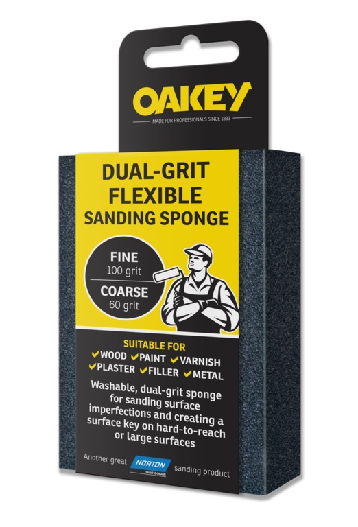 Dual-Grit Flexible Sanding Sponge - 90 x 65 x 25mm - Fine/Coarse