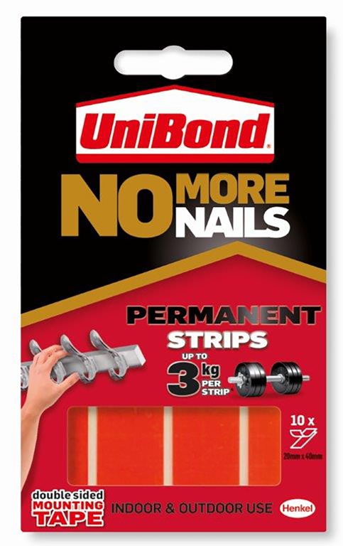 No More Nails Permanent Strips - 19mm x 5cm (10 Strips)