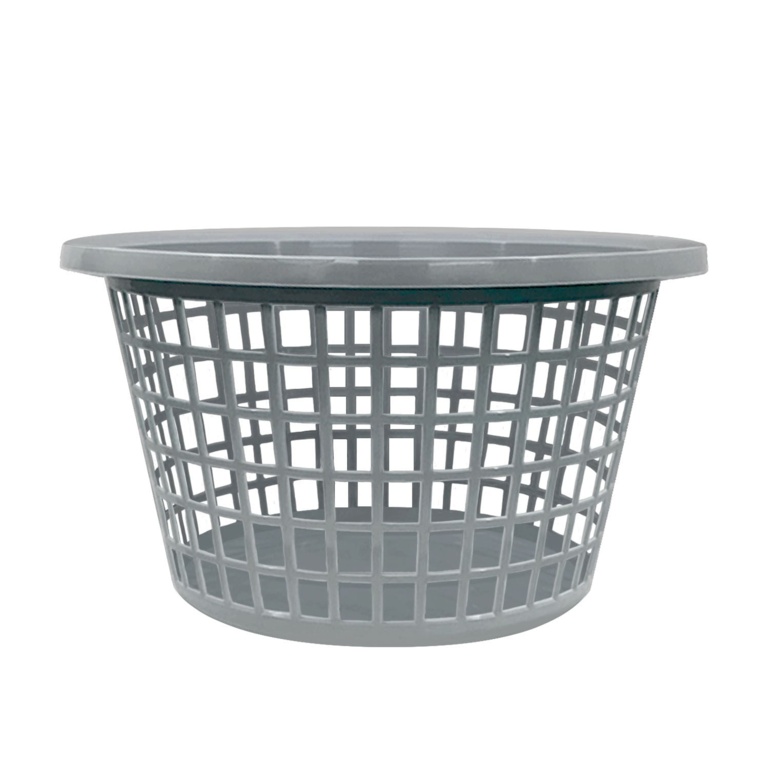 Round Laundry Basket - Silver