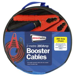 Aluminium Booster Cable with Insulated Crocodile Clips - 2m/350Amp