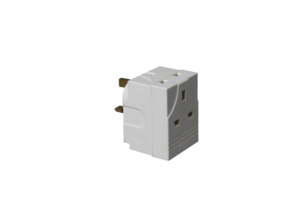 3 Way Plug In Adaptor Fused White 13 Amp