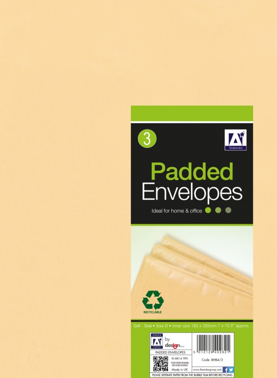 Padded Brown Envelopes - 200 x 275 Pack 3