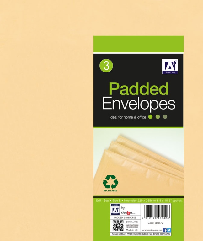 Padded Brown Envelopes - 240 x 275 Pack 3