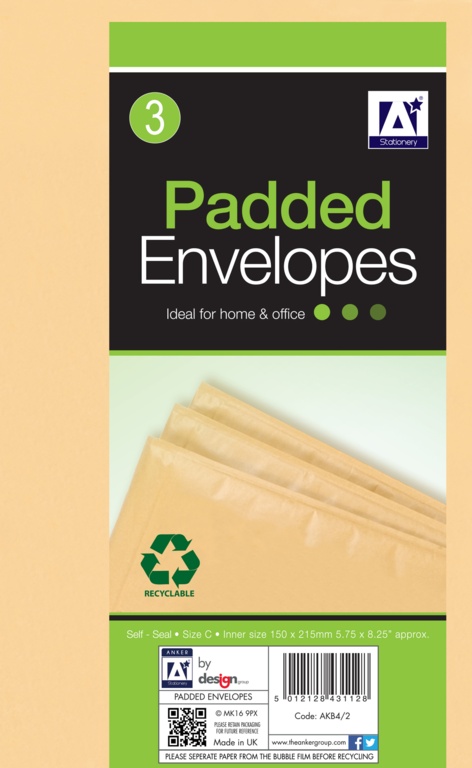 Padded Brown Envelopes - 170 x 225 Pack 3