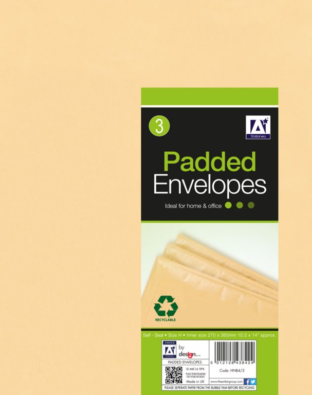 Padded Brown Envelopes - 290 x 370 Pack 3