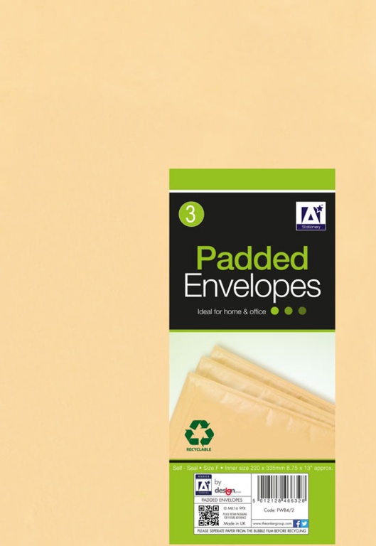 Padded Brown Envelopes - 240 x 345 Pack 3