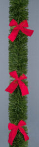 Tinsel With Red Bows - 2.7m x 10cm