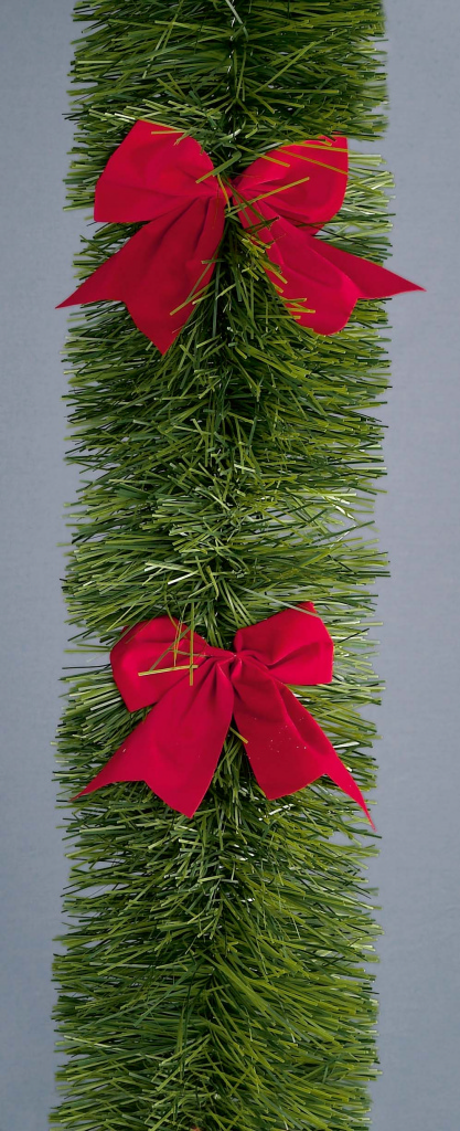 Tinsel With Red Bows - 2.7m x 20cm