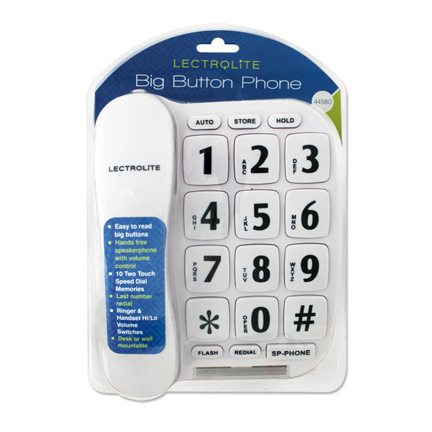 Jumbo Button Phone - White
