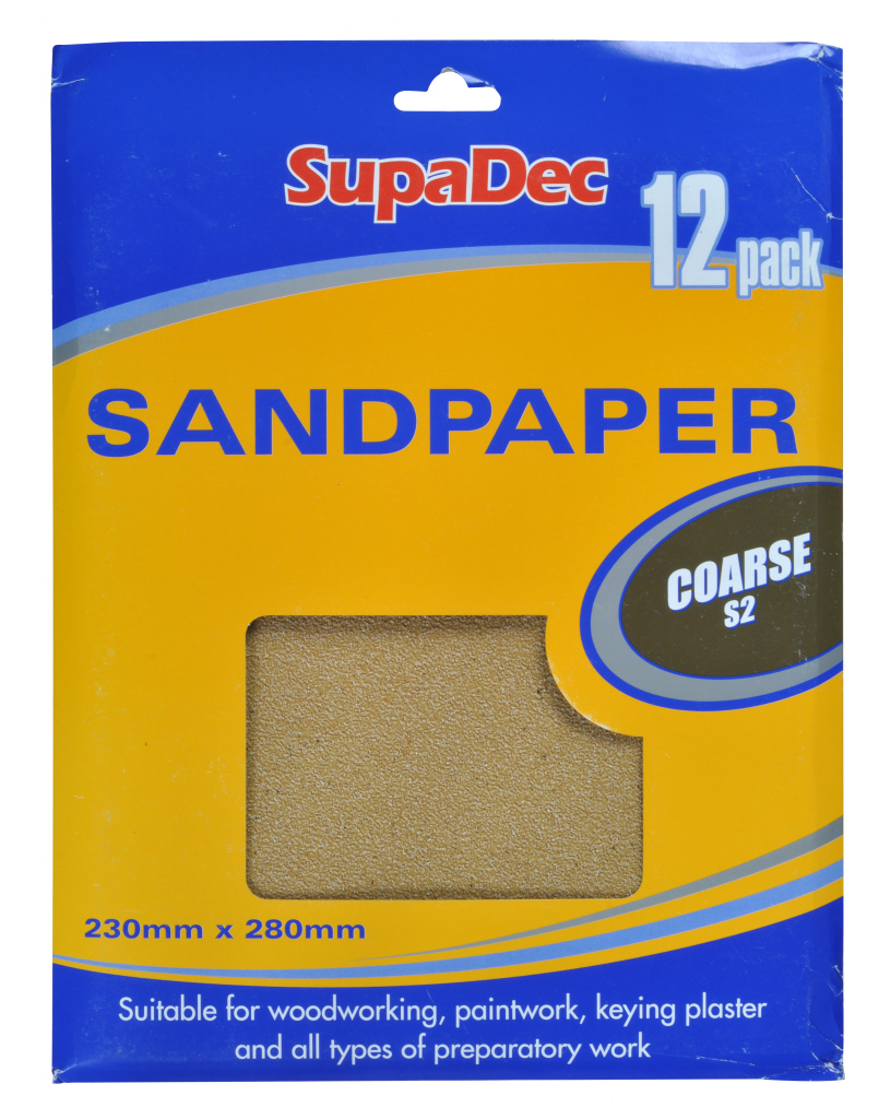 General Purpose Sandpaper - Pack 12 Coarse S2