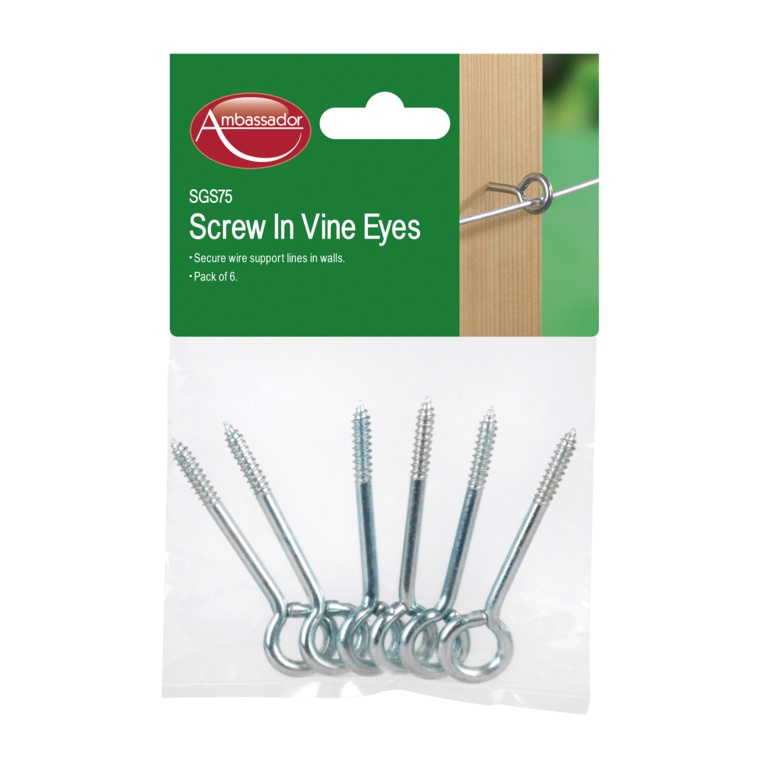 Screw In Vine Eyes - Pack 6
