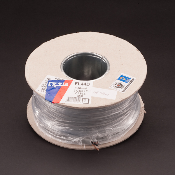 BASEC 3 Core Cable - Grey - 1mm x 50m