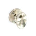 Brushed Nickel Oval Mortice Knobs (Pair) - 60mm