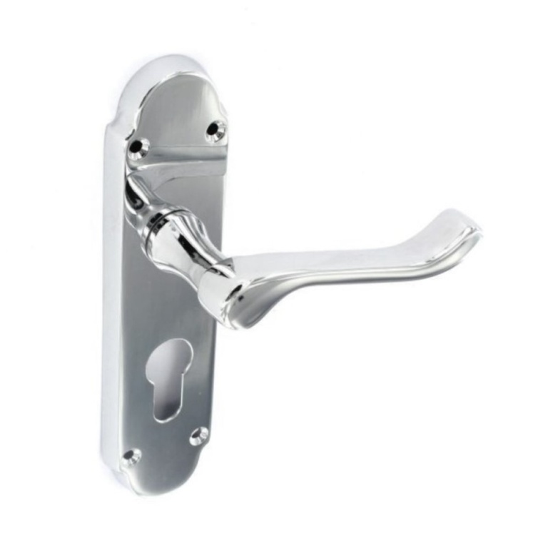 Brushed Nickel Scroll Privacy Handles (Pair) - 100mm